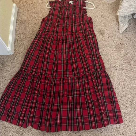 J. Crew Red and Black Plaid Dress size 12 - Picture 3 of 4
